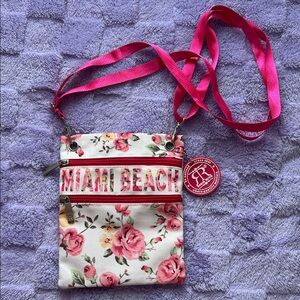 Robin Ruth Floral Crossbody Bag with Pink Accents